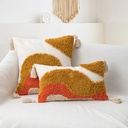 Coussin paula carré brun/orange - 75x45x45cm