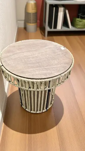 Table auxiliaire metal coton naturel