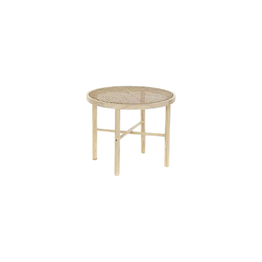 Table auxiliaire pin rotin 50x50x40 naturel