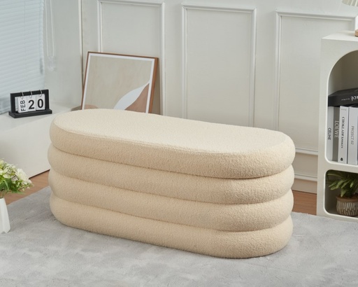 Pouf "tessa" beige grand modèle