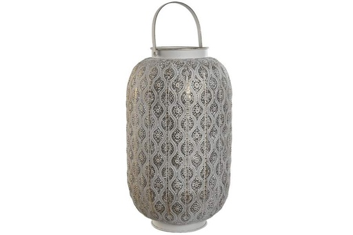 Bougeoir métal 27x27x47 blanc