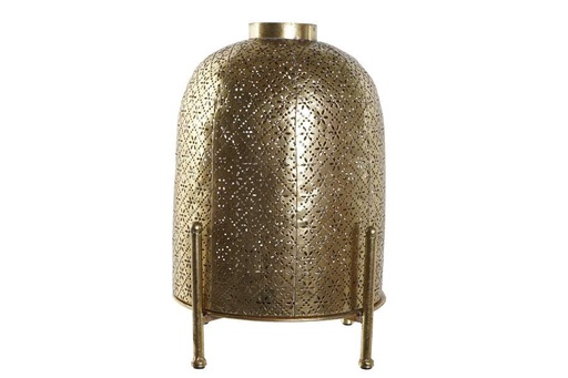 Bougeoir métal verre 24x24x33 doré