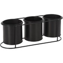 Cache pots noir 3 pots