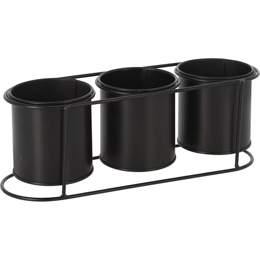 Cache pots noir 3 pots