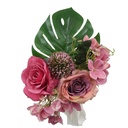 Bouquet monstera rose hortensia fuchsia