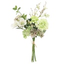 Fleur bouquet euca hortensia rose coloris vert blanc