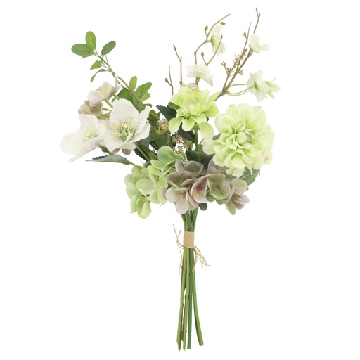Fleur bouquet euca hortensia rose coloris vert blanc