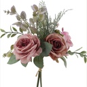 Fleur bouquet rose euca hortensia coloris vert parme et violine