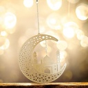 Ornement en bois suspendu - lune étoile - 20x20x0.3 cm