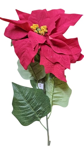  fleur poinsettia rouge - tige 80cm 