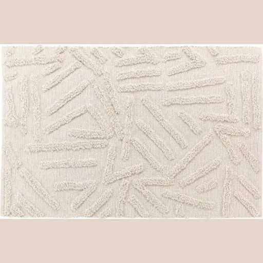 Tapis rectangle 60 x 90 cm coton/polyester tufte athena naturel