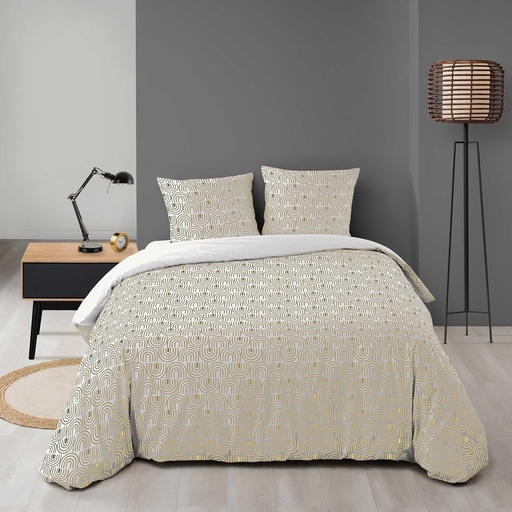 Parure 3 p. 240 x 220 cm microfibre imprimee or allover geor