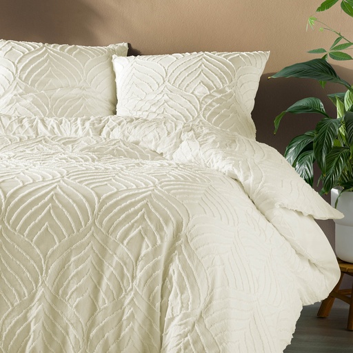 Parure 3 p. 240 x 220 cm microfibre unie tuftee heltie ivoire