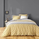 Parure 3 p. 240 x 220 cm polycoton imp. 52 fils allover stria ocre