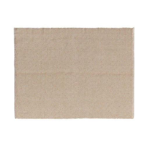 Tapis rectangle 120 x 170 cm jute coton uni blanc