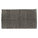 Tapis sucre microfibre/coton aspect maille 45x90cm - noir/naturel