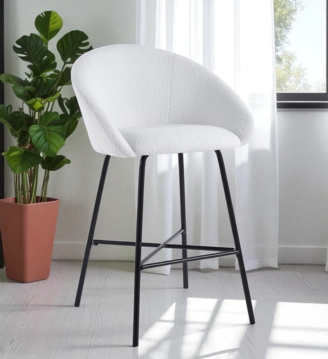 Chaise de bar Velours Héléna Gris