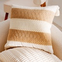 Coussin paola blanc cassé/marron 45x45cm