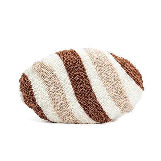 Coussin nina blanc cassé/marron 30x45cm