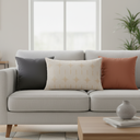 Coussin dehoussable compresse 40 x 60 cm polycoton imp. metallise ondine blanc