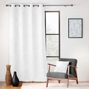 Rideau a oeillets 140 x 260 cm velours chenille leo blanc