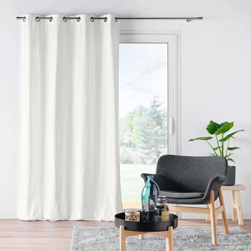 Rideau a oeillets 140 x 260 cm velours jacquard mika blanc