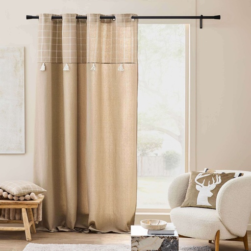 Coussin dehous. compresse 45x45 cm coton/polyester tisse everest sable des place