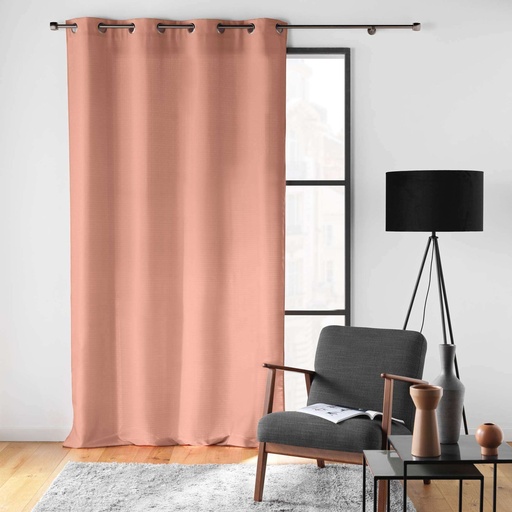 Rideau a oeillets 140 x 260 cm polyester uni soline blush
