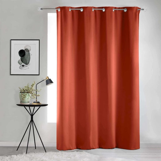 Rideau a oeillets 135 x 240 cm occultant uni occult terracotta