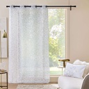 Panneau a oeillets 140 x 240 cm voile sable imprime metallise duchesse