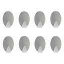 Lot de 8 crochets métal STIKY gris  
