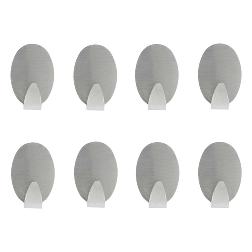 Lot de 8 crochets métal STIKY gris  