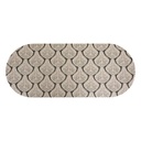 Tapis diatomée 50x120 rond beige feuille  