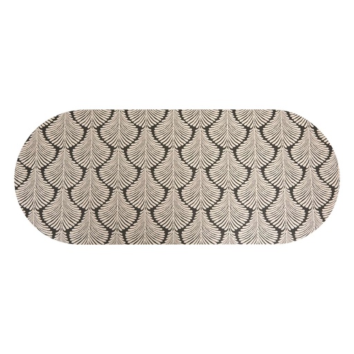 Tapis diatomée 50x120 rond beige feuille  
