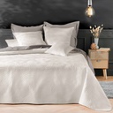 Couvre lit 2p mat.+2 hc 60x60 240 x 260 cm velours uni solange naturel