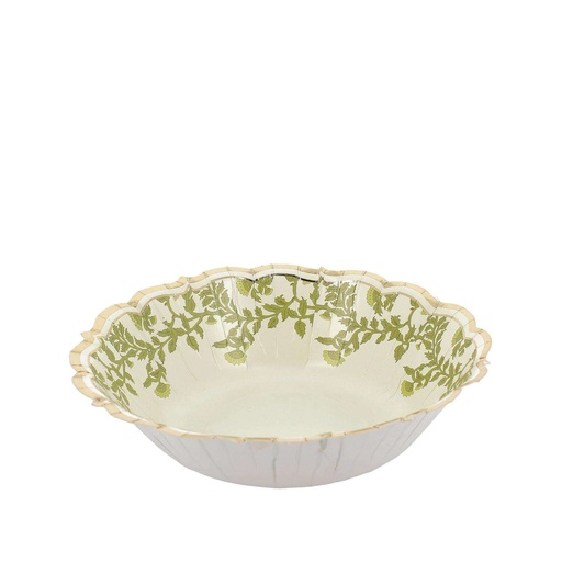 8 Bols Botanica Verde Carton Crème, Pistache et Or Ø13,5cm