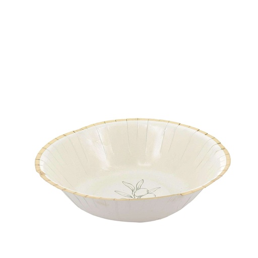 8 Bols Olive Oil Carton Crème et Or Ø13,5cm