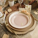 6 Assiettes Bi-Color Carton Crème et Camel Ø22,5cm