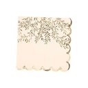 16 Serviettes Jolis Brins Papier Blush et Or 33x33cm - 3 Plis