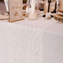 Chemin de Table Dentelle et Franges Ivoire 25cmx3m