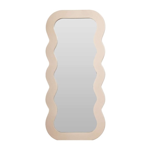 Miroir forme vague beige 37x80cm