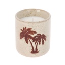 Bougie parfumee dans pot palmier rouge