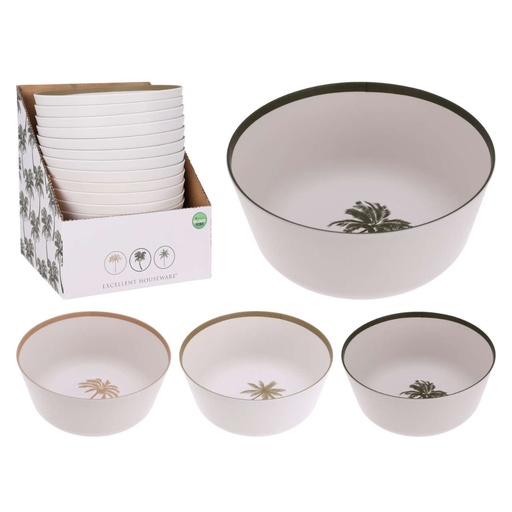 Saladier melamine 26x11cm 3ass