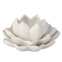 Porte-bougie lotus 12x13cm blanc