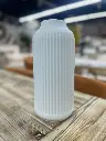 Vase à fleurs blanc droit rayures- V376L