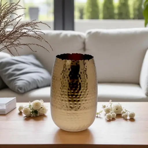 Vase à fleurs 18x29cm dore