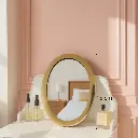 Miroir métal bord d'or  Ovale