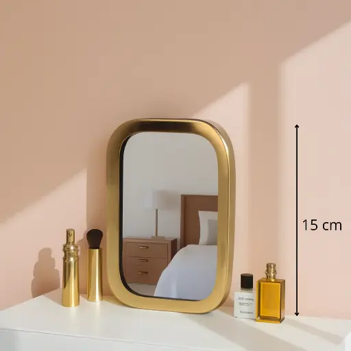 Miroir métal bord d'or  rectangle