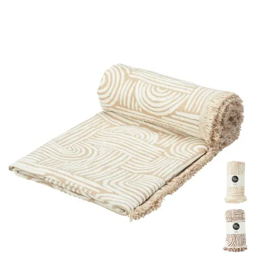 Couverture abstraite 120x150cm beige