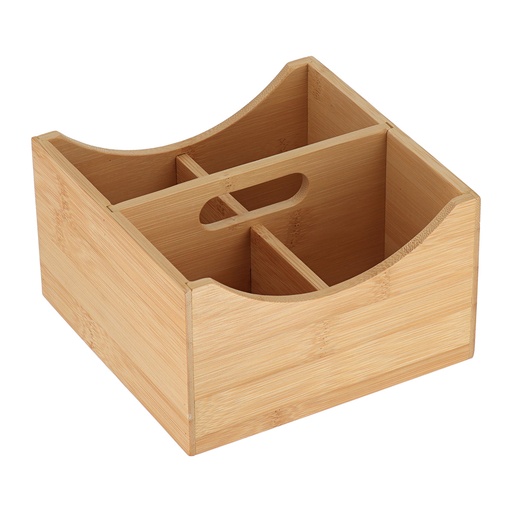 Organisateur en bambou a 4 compartiments avec poignee - bambou